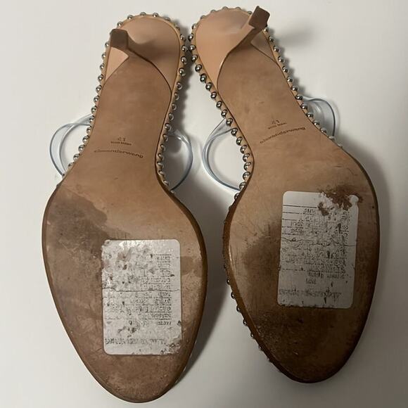 ALEXANDER WANG NOVA 85MM STRAPPY PVC MID HEEL SLIDE SANDALS SIZE‎ 41 - Picture 5 of 9